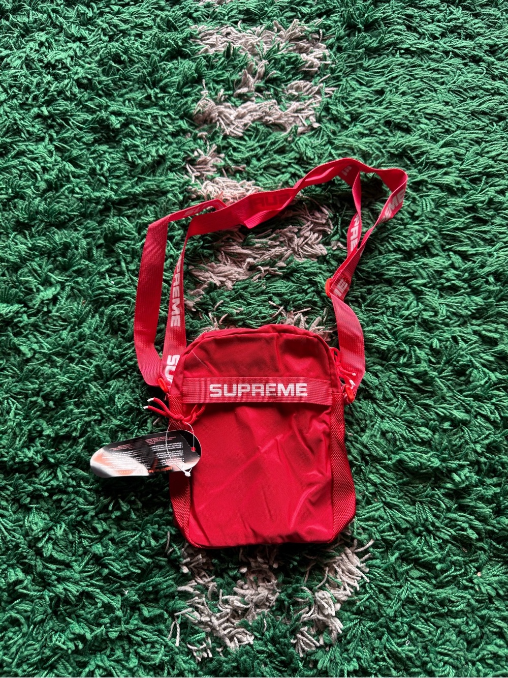 Supreme Red Shoulder Bag with Logo Webbing